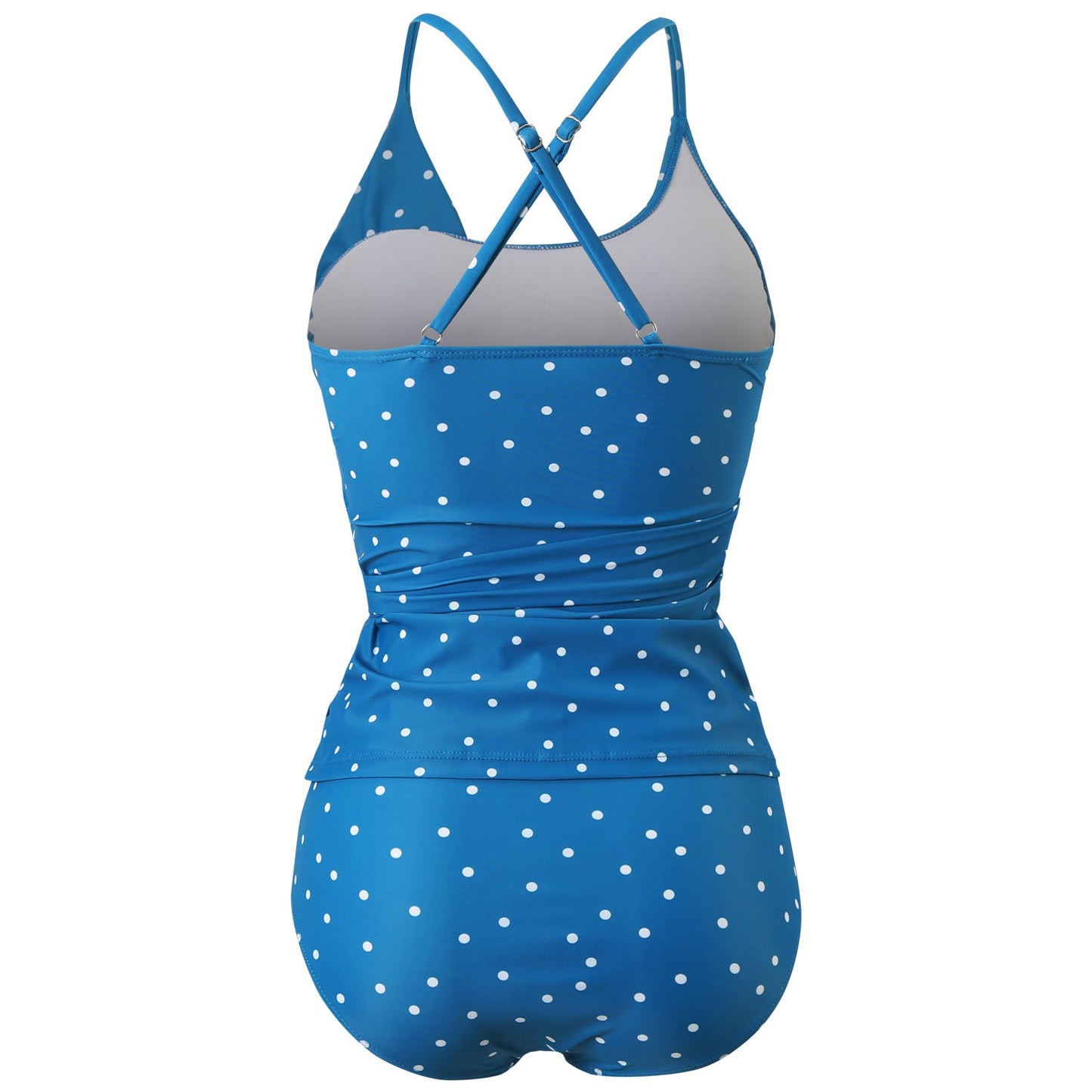 Women's wrap swimsuit with trendy polka dot design and shaping band Ivyshape