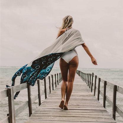 Women's beach top with flowing silhouette and handcrafted pattern Ivyshape