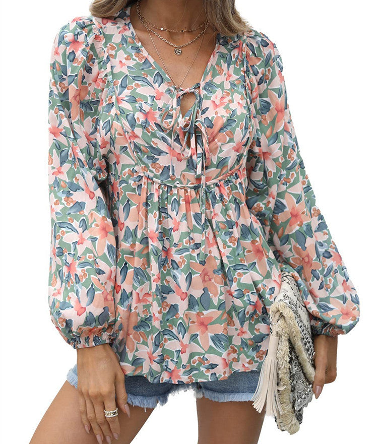 Women's blouse with floral design Ivyshape