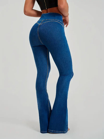 Women's High Waisted Flared Jeans Ivyshape