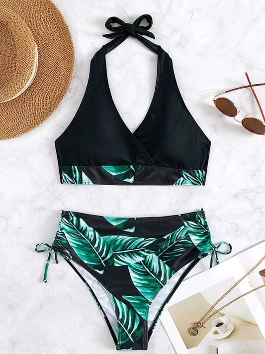 Women's bikini set with deep V-neckline and body-hugging design Ivyshape