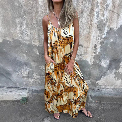 Womens Casual Tie-Dye Maxi Dress Ivyshape