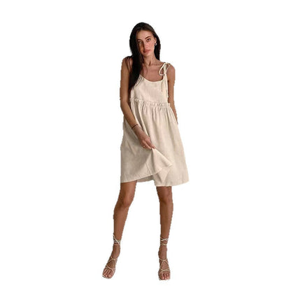 Women's Casual Linen A-Line Dress Ivyshape