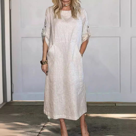 Women's Casual Maxi Dress with Pockets Ivyshape