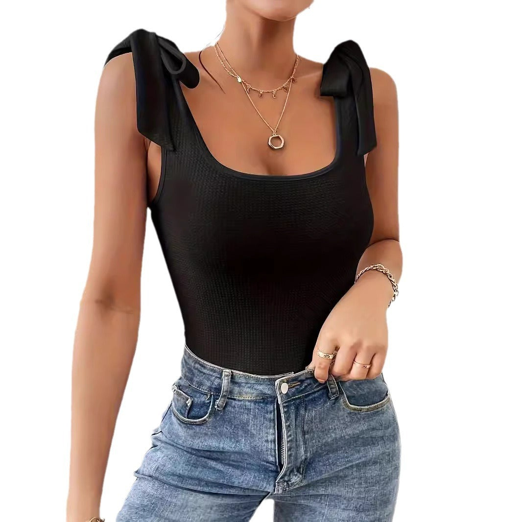 Women's swimsuit with decorative ruffled sleeves and trendy cut Ivyshape