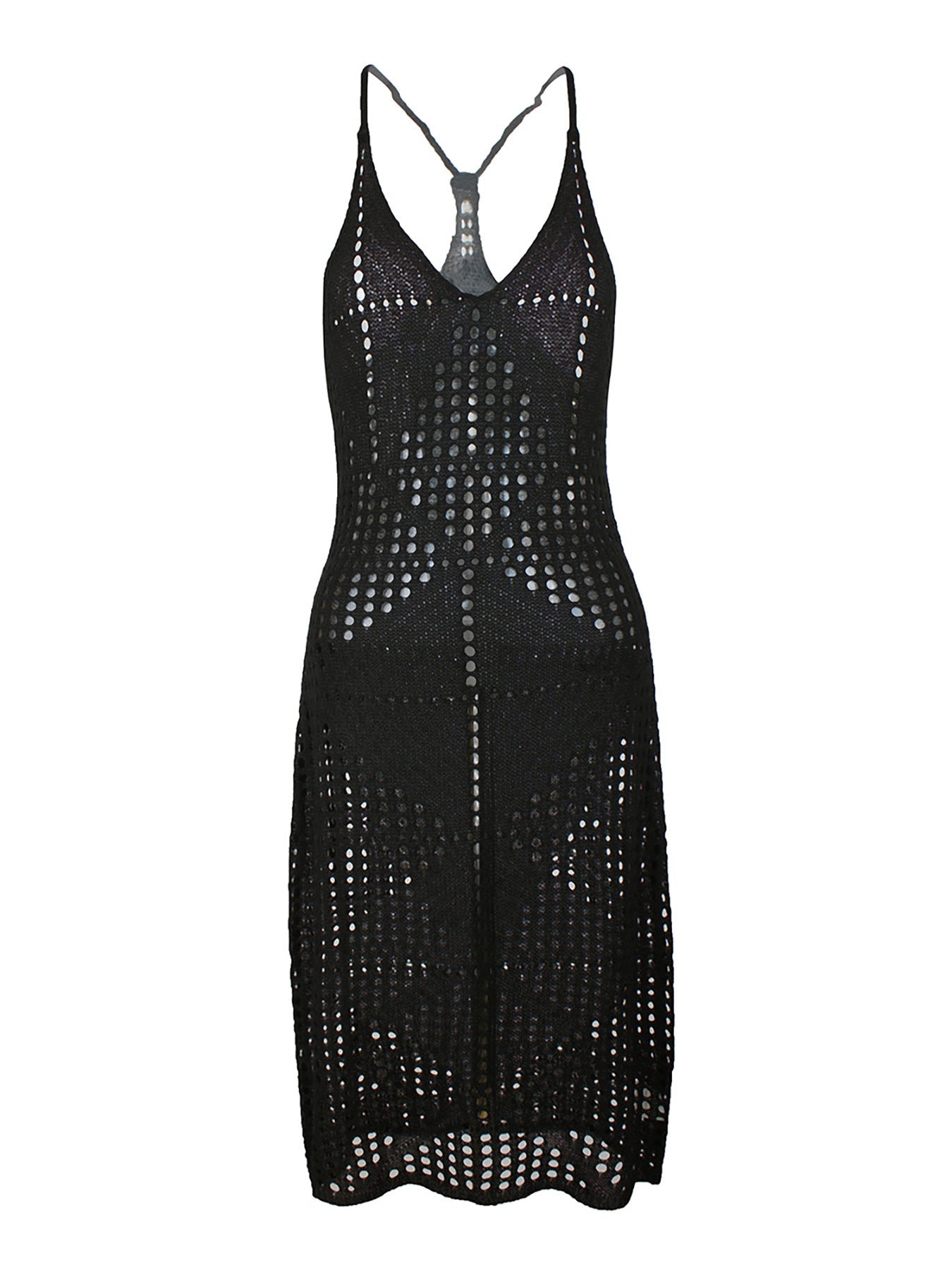 Ladies Crochet Beach Dress with Intricate Hole Pattern Ivyshape