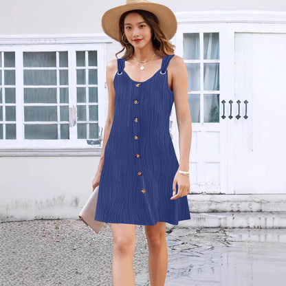 Women Casual Button-Down A-Line Dress Ivyshape
