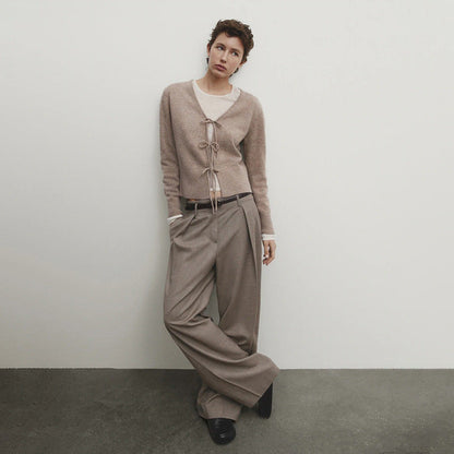 Ladies cardigan with trendy lacing detail and textured material Ivyshape