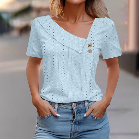 Women's Button Top with Eye Pattern Ivyshape