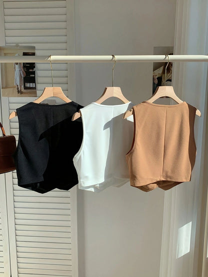 Women's cropped top with elegant cut and softly flowing fabric Ivyshape