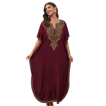 Ladies airy kaftan with intricate embroideries Ivyshape