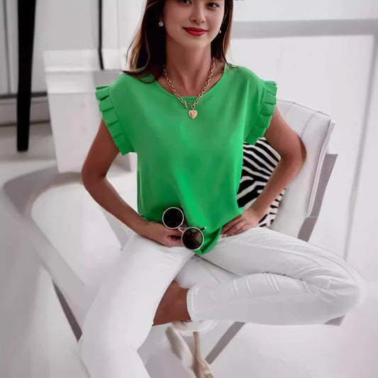 Ladies' blouse with puff sleeves Ivyshape