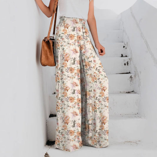 Women's Floral Print Wide Pants Ivyshape