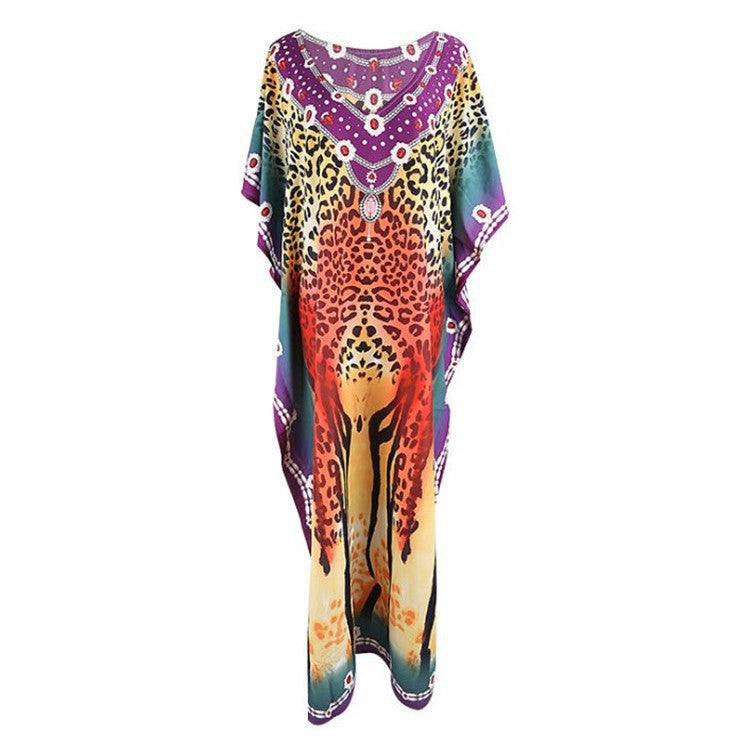Women’s Maxi Kaftan with intricate tribal pattern and elegant V-neck Ivyshape