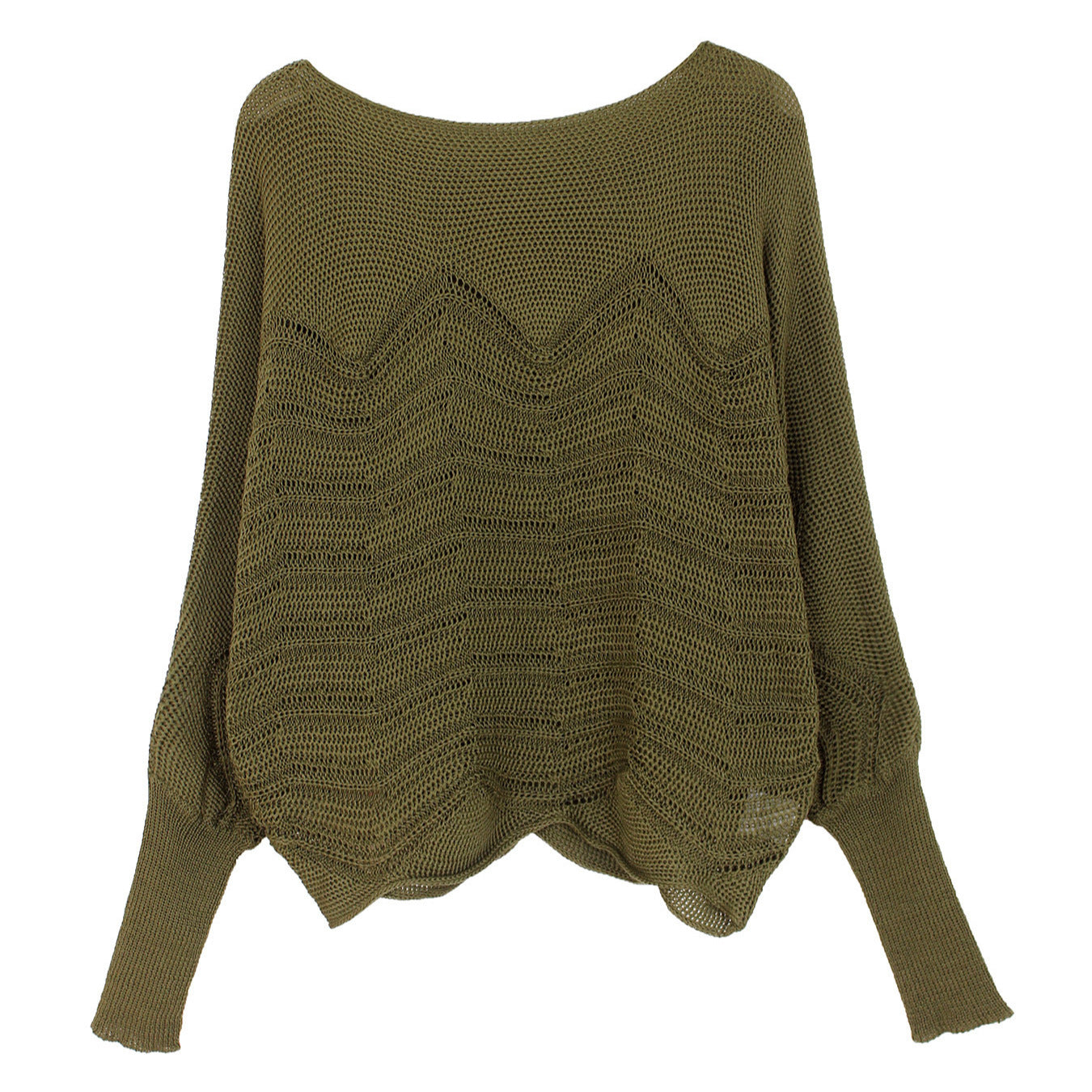 Women's casual knitted sweater with zigzag pattern Ivyshape
