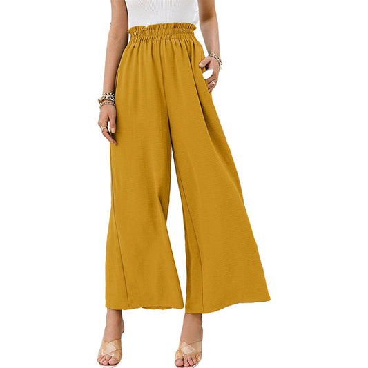 Women's Wide-Leg Culotte with Elastic Waistband Ivyshape