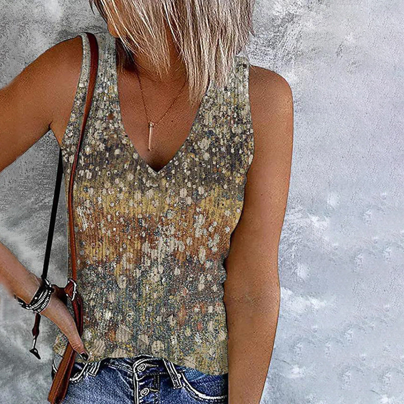Women Rhinestone-Embellished V-Neck Top Ivyshape
