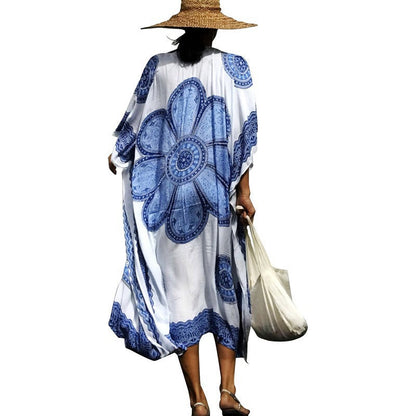 Women's Airy Beach Dress with Artistic Mandala Pattern Ivyshape