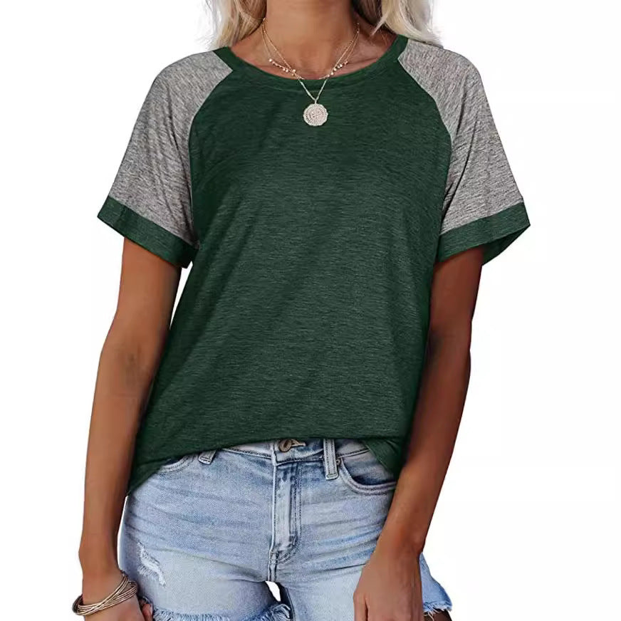 Women's Sporty Casual T-Shirt with Fashionable Raglan Sleeves Ivyshape