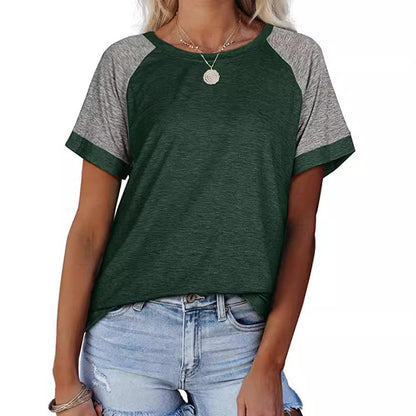 Women's Sporty Casual T-Shirt with Fashionable Raglan Sleeves Ivyshape