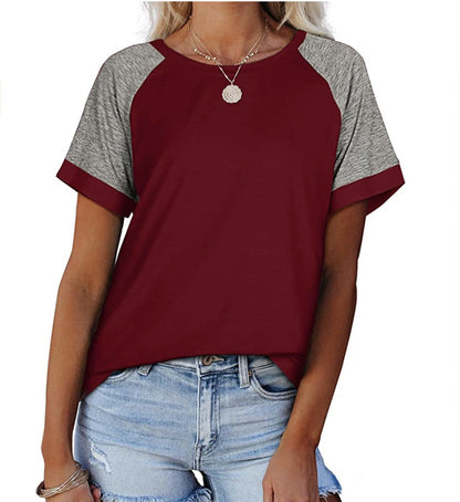 Women's Sporty Casual T-Shirt with Fashionable Raglan Sleeves Ivyshape