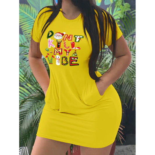Women's dress with funny Christmas motif Ivyshape