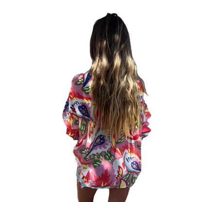 Women's Botanical Print Button-Down Shirt Ivyshape