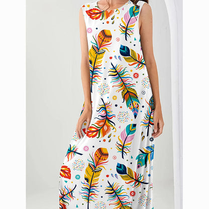 Women's maxi dress with floral pattern Ivyshape