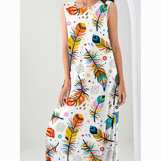 Women's maxi dress with floral pattern Ivyshape