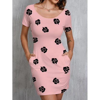 Women's summer dress with floral design Ivyshape
