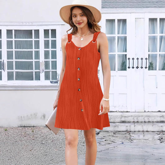 Women Casual Button-Down A-Line Dress Ivyshape