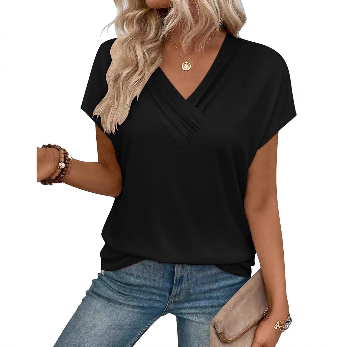 Women V-Neck Casual Tunic Top Ivyshape