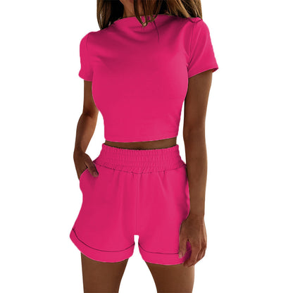 Women's Casual Short Sleeve T-Shirt and Shorts Set Ivyshape