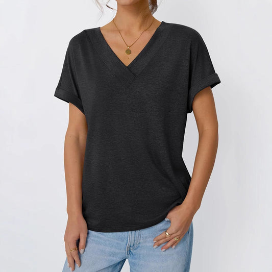 Women's Relaxed Fit V-Neck T-Shirt Ivyshape