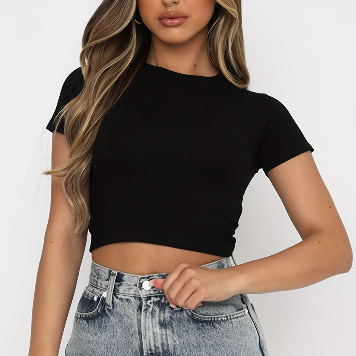 Women's Crop Essentials T-Shirt Ivyshape