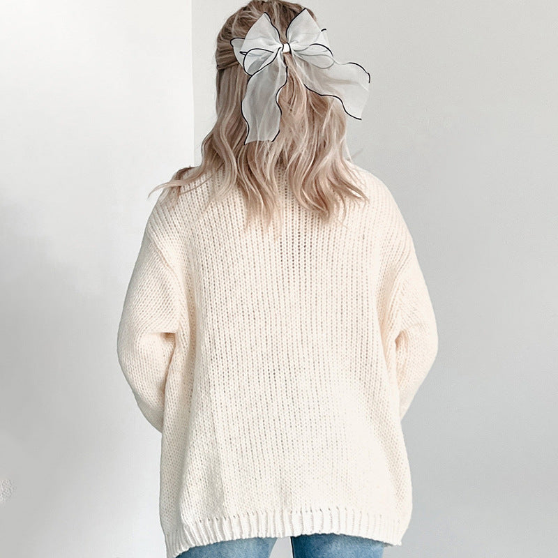 Women's cardigan with colorful pumpkin design and casual fit Ivyshape
