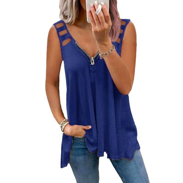 Ladies Trendy Zip-Up Tanktop Ivyshape