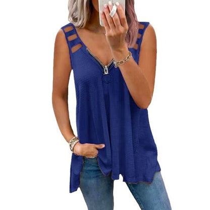 Ladies Trendy Zip-Up Tanktop Ivyshape