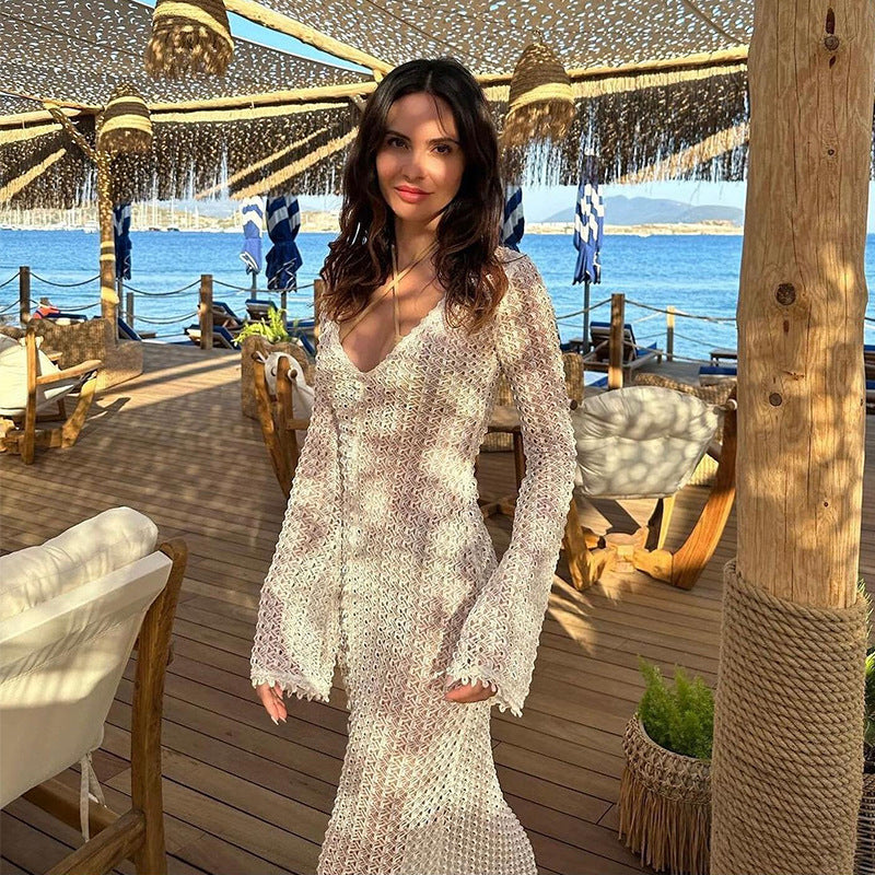 Women's Transparent Beach Robe with Airy Mesh Structure Ivyshape