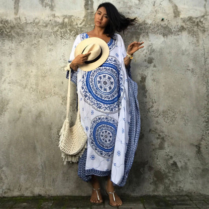 Women's Maxi Kaftan with intricate mandala pattern and elegant accents Ivyshape