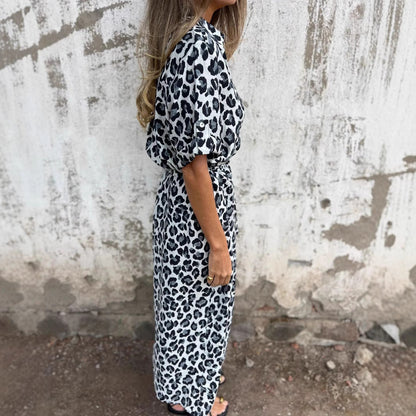 Ladies Maxi Dress with Belt Bag and Pockets Ivyshape