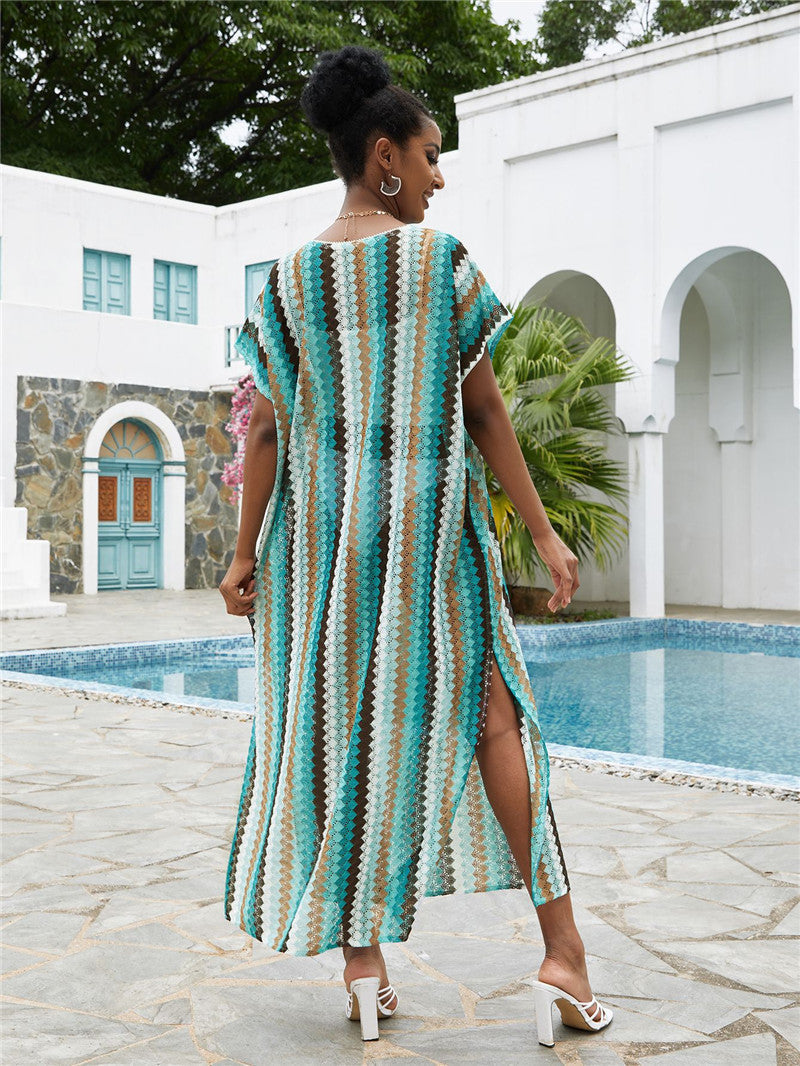 Women's beach dress with side slits and elegant V-shape Ivyshape