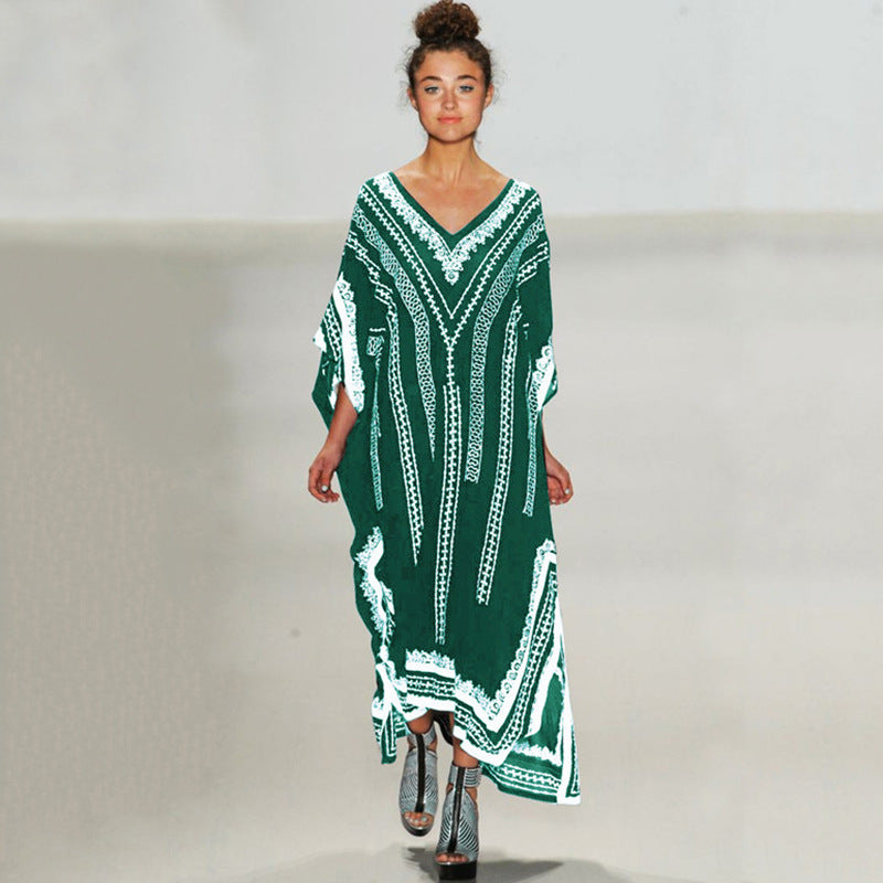 Women elegant Kaftan with artistic graphic design Ivyshape