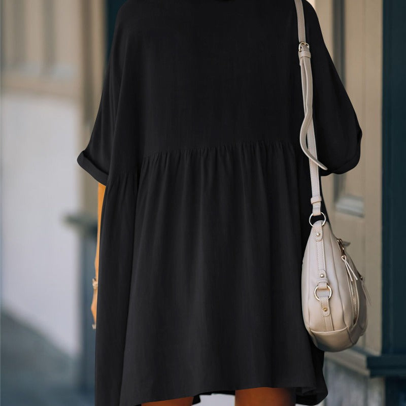 Women's casual shirt dress with cut-on sleeves and comfort fit Ivyshape