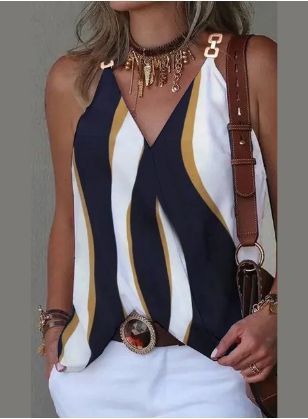 Ladies Stylish Sequin-coated V-neck Tank Top Ivyshape