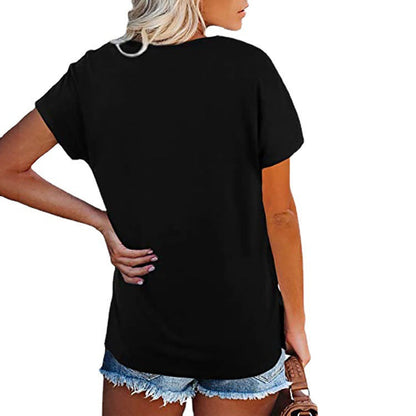 Women's V-shaped casual T-shirt with chest pocket and relaxed fit Ivyshape