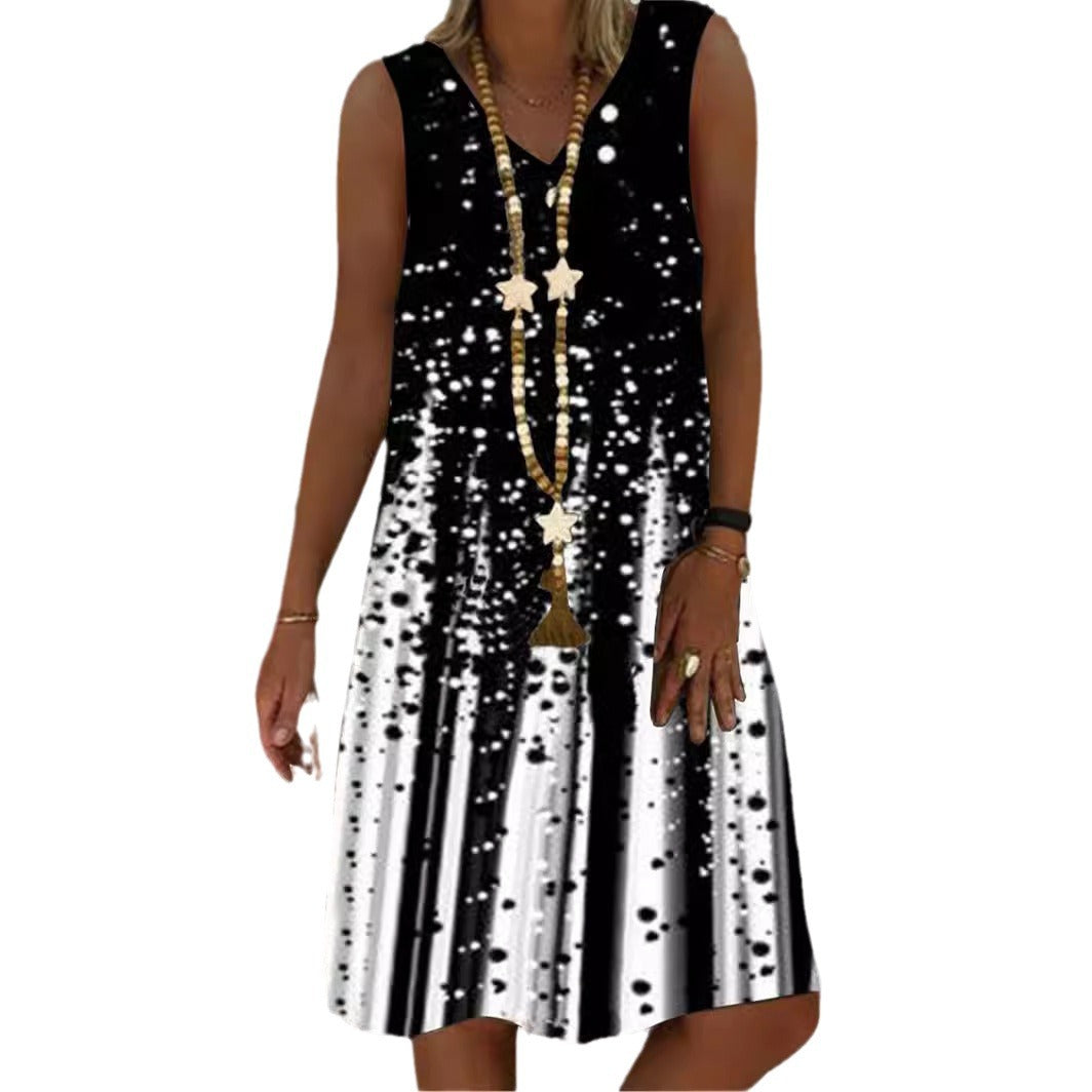 Women's Artificial Print Maxi Tunic Dress Ivyshape