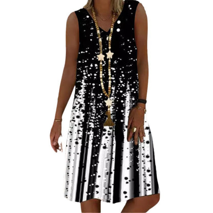Women's Artificial Print Maxi Tunic Dress Ivyshape