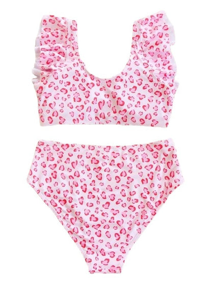 Ladies Bikini Set with elegant ruffle sleeves and high waistband Ivyshape