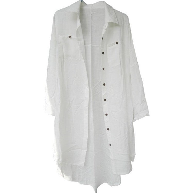 Women's shirt dress with a casual cut and discreet button details Ivyshape